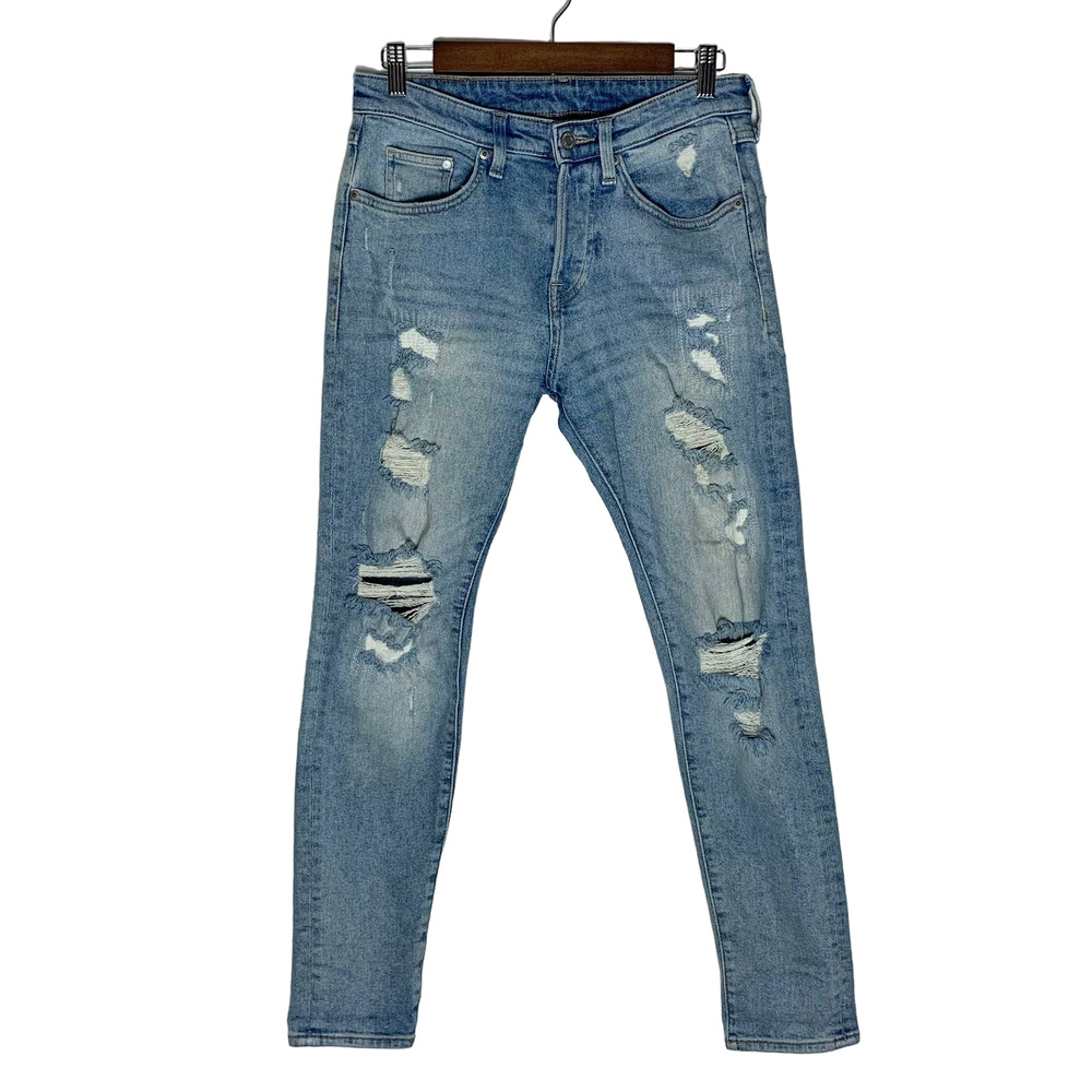 H&M Men’s Skinny Distressed Light Blue Jeans